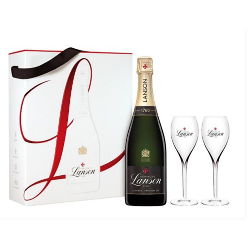 Lanson - Le Black Creation - Giftbox + 2 glazen - brut - 75cl