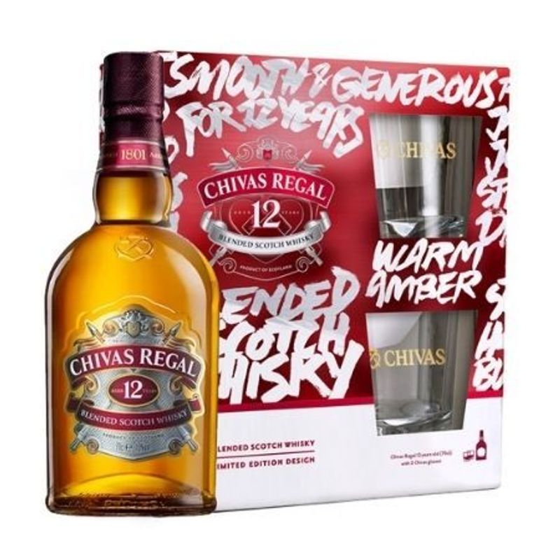 Chivas Regal 12y + Giftbox + 1 Glazen - 70cl
