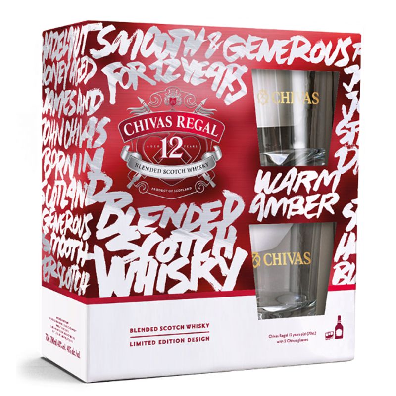 Chivas Regal 12y + Giftbox + 2 verres - 70cl