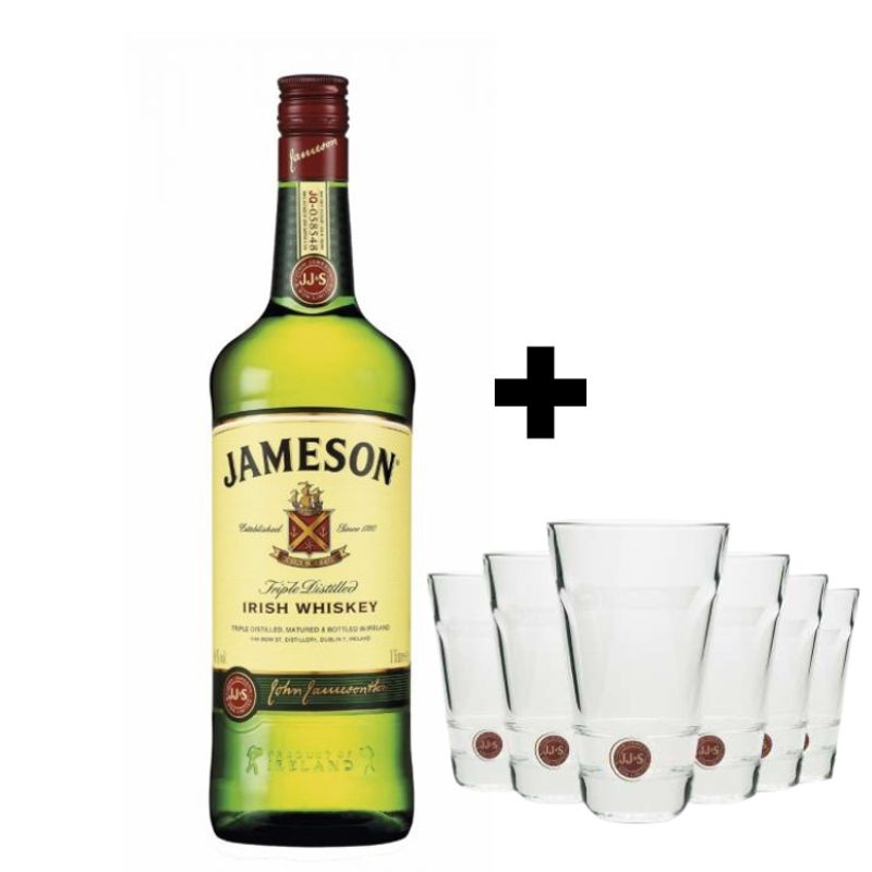 Jameson met Origineel Glas - 100cl