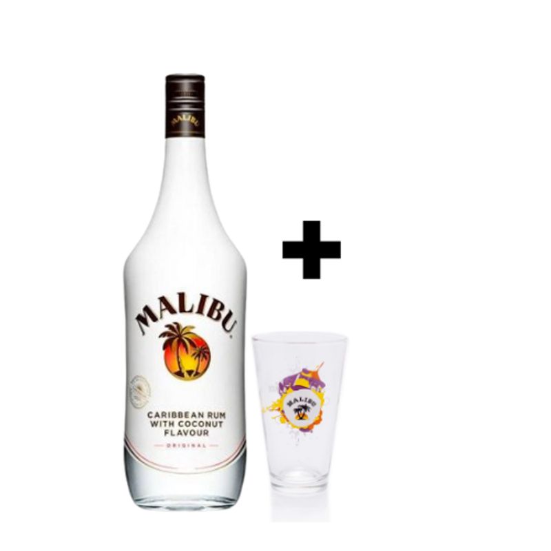 Malibu met Origineel Glas - Likeuren - 100cl