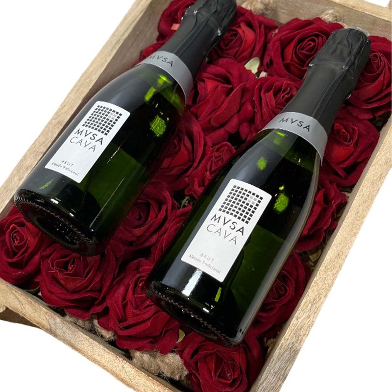 Kadoboxx MVSA cava met rozen -